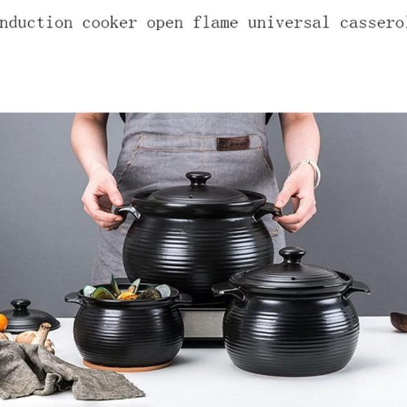 1.5L - JAPANESE CLAY POT - TERRACOTTA CASSEROLE w/ LID...